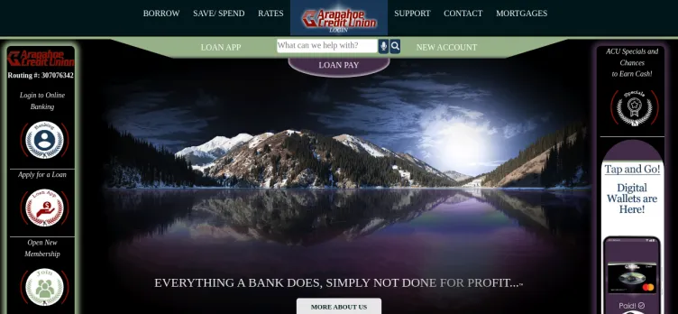 Screenshot Arapahoe Credit Union