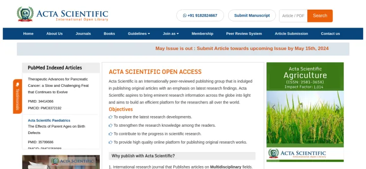 Screenshot Acta Scientific