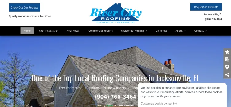 Screenshot River City Roofing