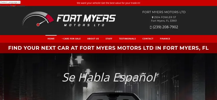 Screenshot Fort Myers Motors