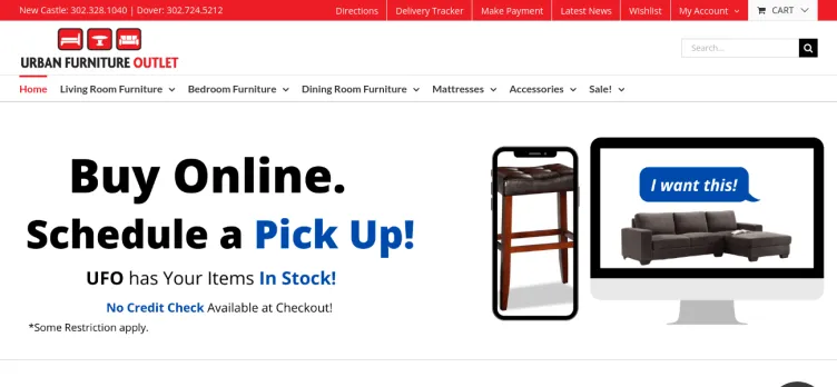 Screenshot Urban Furniture Outlet