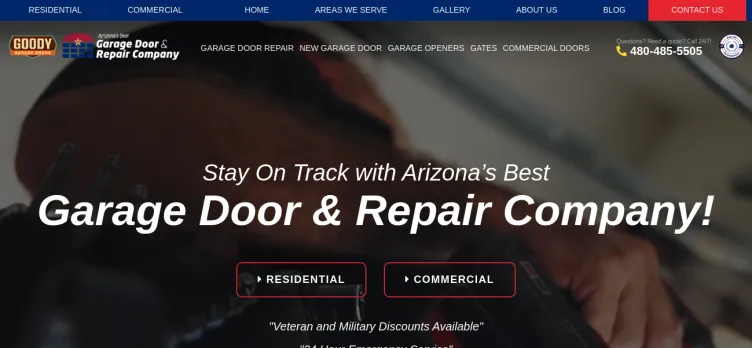 Screenshot Arizona's Best Garage Door and Repair Company