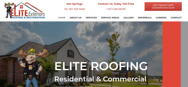 Screenshot Elite Exteriors, Roofing and Restoration