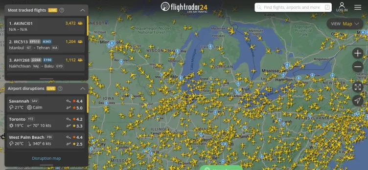 Screenshot Flightradar24