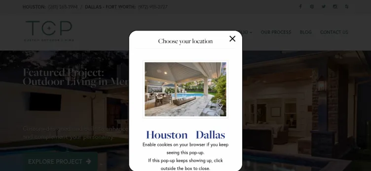 Screenshot Texas Custom Patios