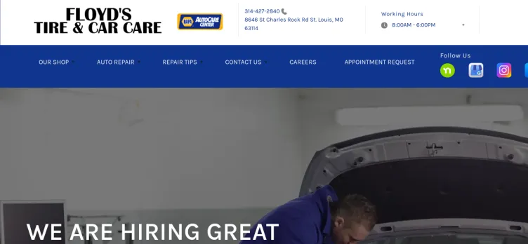 Screenshot Floyd's Tire & Car Care Center