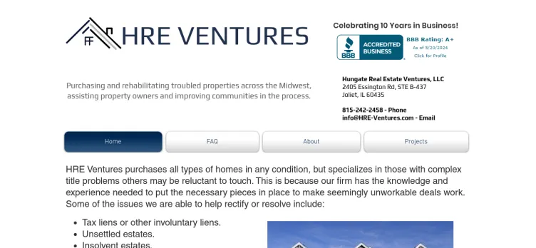 Screenshot Hungate Real Estate Ventures
