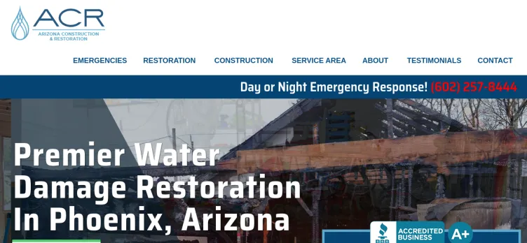 Screenshot Arizona Construction & Restoration Corporation