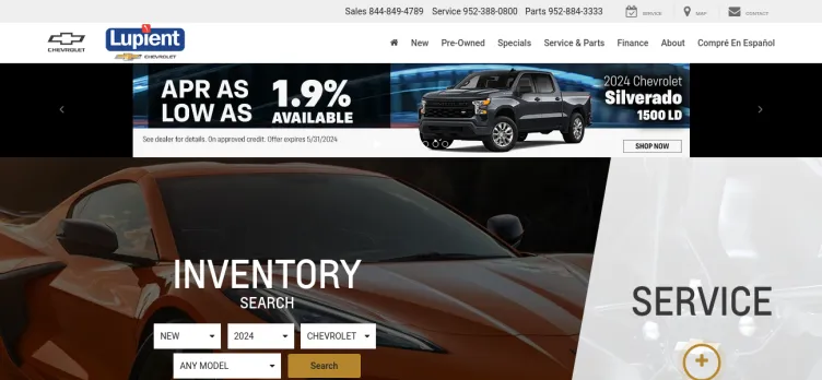 Screenshot Lupient Chevrolet of Bloomington
