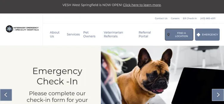 Screenshot Veterinary Emergency & Specialty Hospital