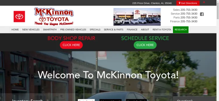 Screenshot McKinnon Toyota & Nissan
