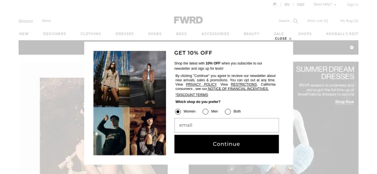 Screenshot FWRD