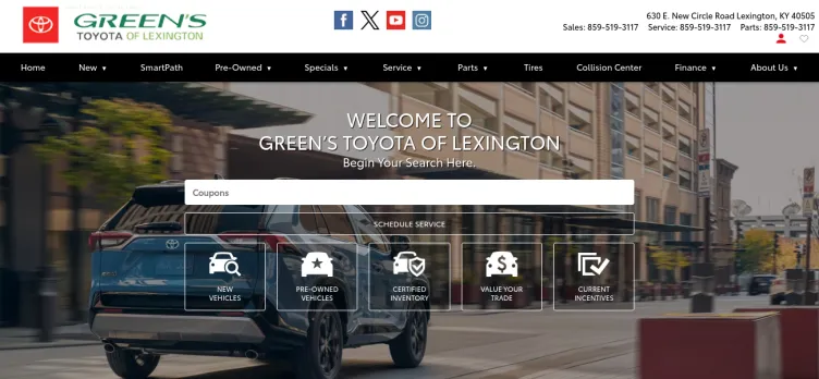 Screenshot Green's Toyota of Lexington