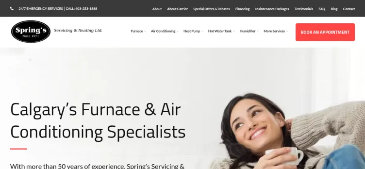 Screenshot Spring's Servicing & Heating