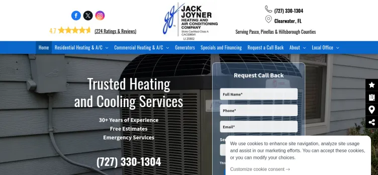 Screenshot Jack Joyner Heating & A/C Company