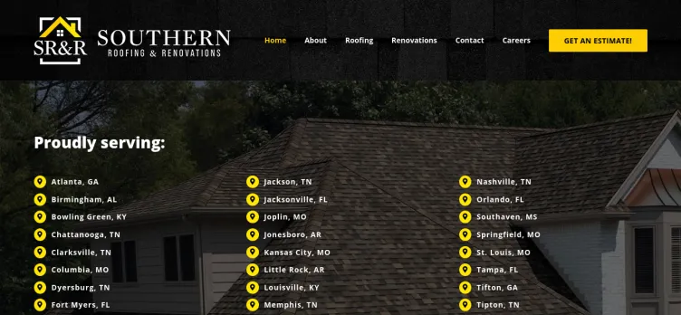 Screenshot Southern Roofing And Renovations Jonesboro