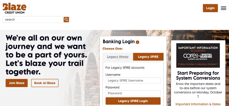 Screenshot SPIRE Credit Union