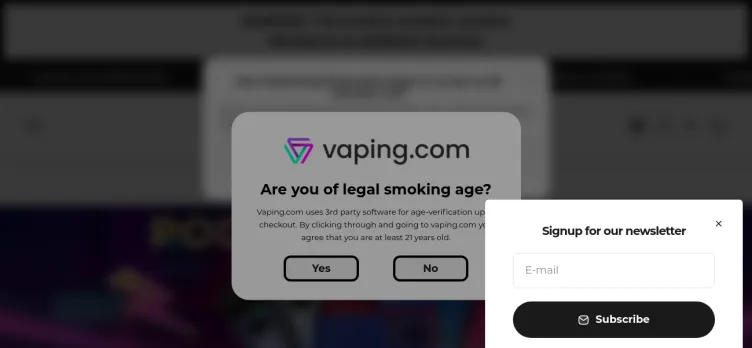 Screenshot VAPING.COM