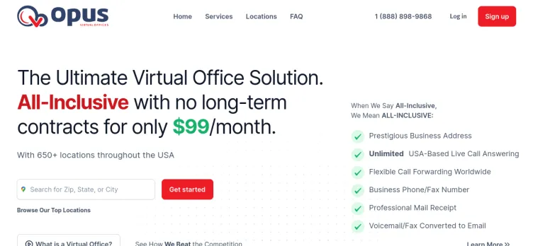 Screenshot Opus Virtual Offices