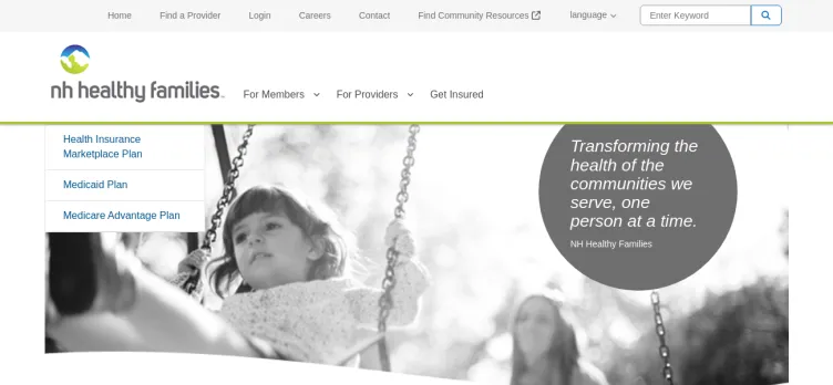 Screenshot Ambetter from New Hampshire Healthy Families
