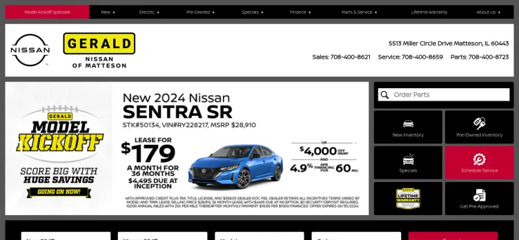 Screenshot Hawkinson Nissan