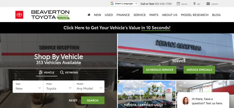 Screenshot Beaverton Toyota Company