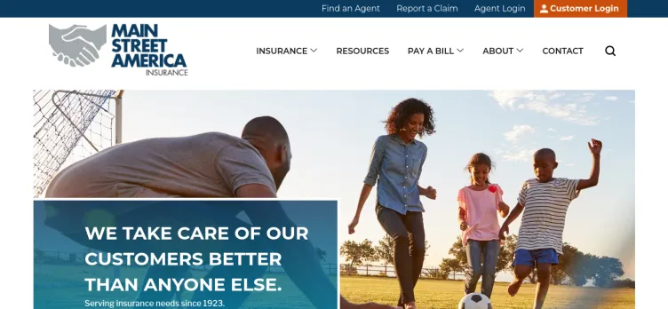 Screenshot Main Street America Insurance