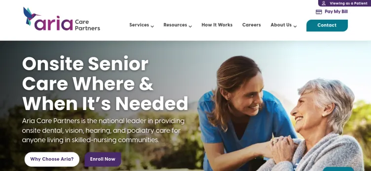 Screenshot Aria Care Partners