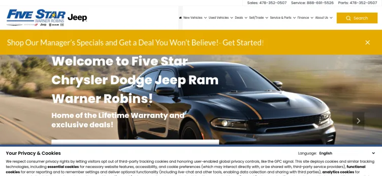 Screenshot Warner Robins Chrysler Jeep Dodge