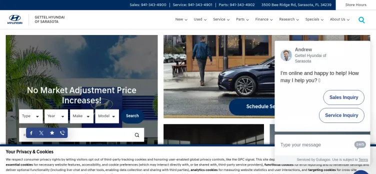 Screenshot Gettel Hyundai of Sarasota