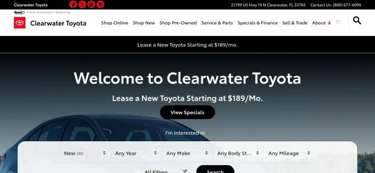 Screenshot Clearwater Toyota