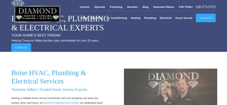 Screenshot Diamond Heating & Cooling