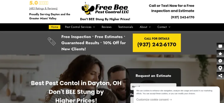 Screenshot Free Bee Pest Control