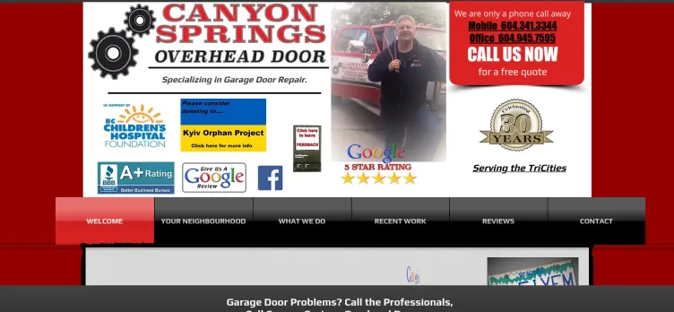 Screenshot Canyon Springs Overhead Door