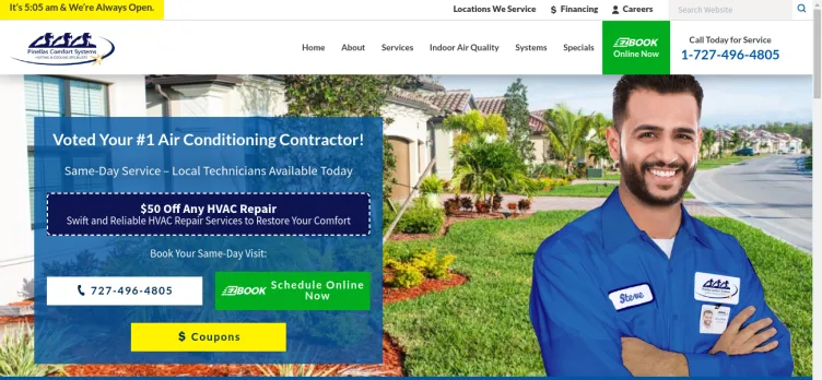 Screenshot Pinellas Comfort Systems