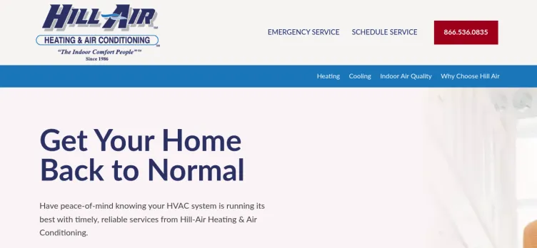 Screenshot Hill Air Heating & Air Conditioning