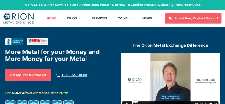 Screenshot Orion Metal Exchange