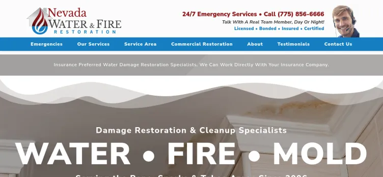 Screenshot Nevada Water and Fire Restoration