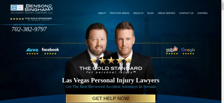 Screenshot Benson & Bingham Accident Injury Lawyers