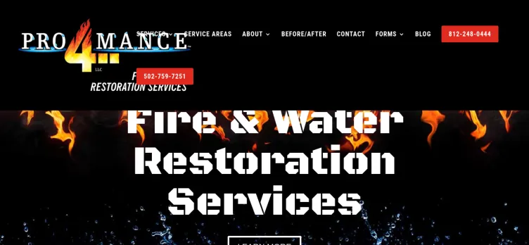 Screenshot Pro4mance Fire & Water Restoration Services