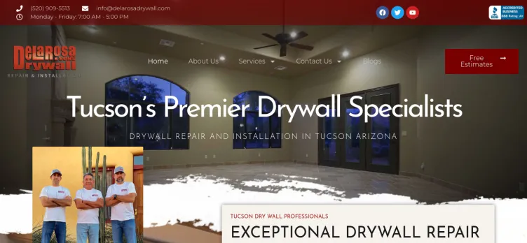 Screenshot De La Rosa & Sons Drywall