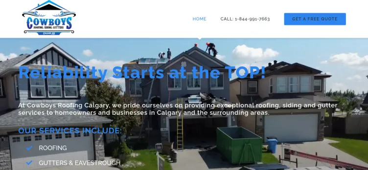 Screenshot Cowboys Roofing Calgary