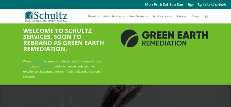 Screenshot Schultz Pest Control & Radon