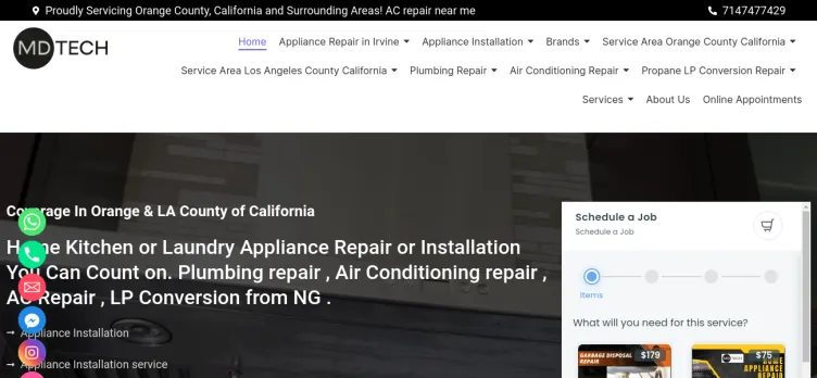 Screenshot MDTECH Appliance Repair
