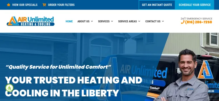 Screenshot Air Unlimited Heating and Cooling