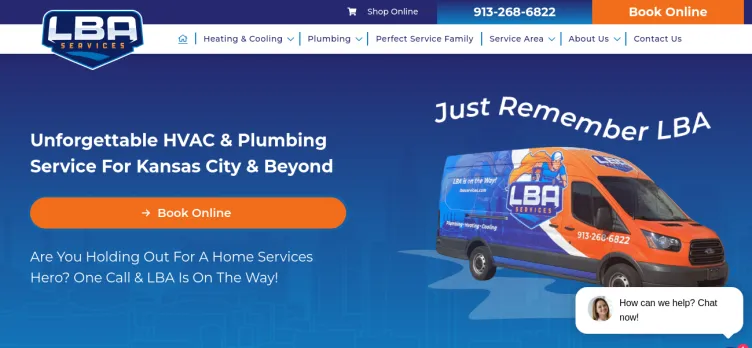 Screenshot LBA Air Conditioning, Heating, & Plumbing