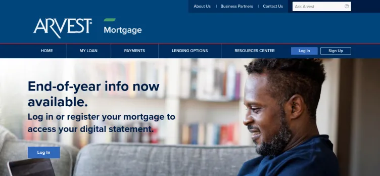 Screenshot Arvest Mortgage