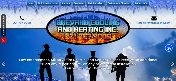 Screenshot Brevard Cooling and Heating