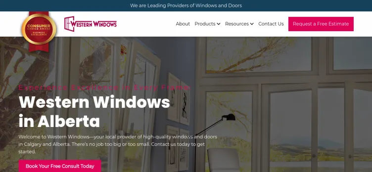Screenshot Western Windows Alberta