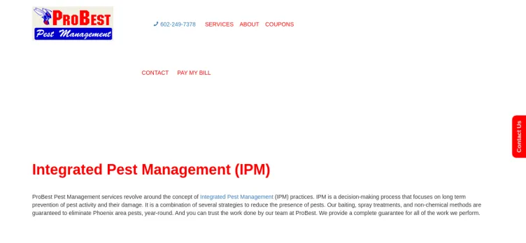 Screenshot ProBest Pest Management